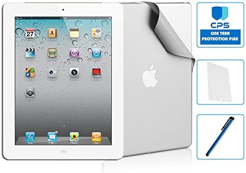 Apple iPad 3 Bundle - $99 Value (Bundle Includes: with CPS Warranty + Skin Protector +Stylus + Tempered Glass) (Certified Refurbished) (16GB, White)