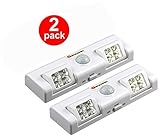 Motion Activated Garage Light with 8 LED 90° Rotation Battery Powered Closet Light,Portable Wireless Sensor Light for Bathroom,Closet (2-Pack)