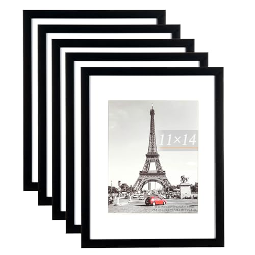 kennethan 11x14 Picture Frame - Rotten Black, 5 Pcs Set, Display 8x10 or 11x14 on Wall