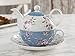 Katie Alice Ditsy Floral Ceramic Tea for One Teapot and Cup - Teapot Capacity: 450 ml (15 fl oz), Cup Capacity: 280 ml (9 fl oz)