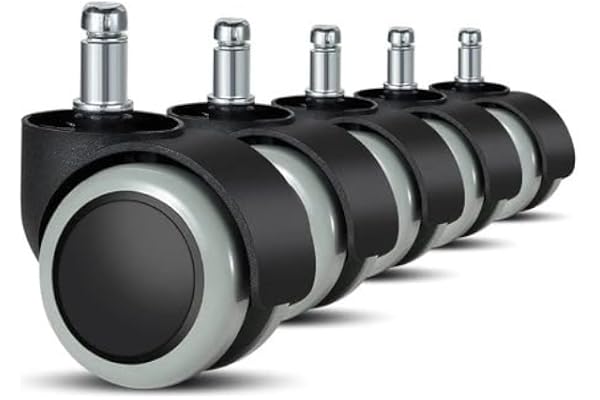 Rodízio Kit 5 Rodinhas Cadeira Escritório Silicone Antirisco