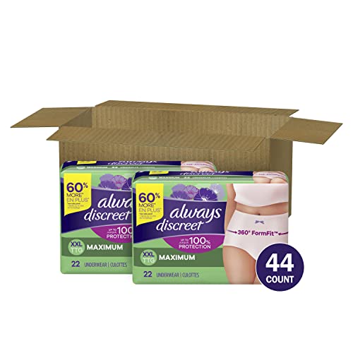 Always Discreet, Incontinence & Postpartum Underwear For Women, Size