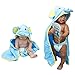Baby Cat Hooded Elephant Baby Towel Large Blue 33x33″ | Delicate & Soft 100% Hypoallergenic Cotton Robe | Super Absorbent & Moisture Wicking Soft Cloth for Dry, Happy Boys & Girls