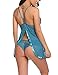 Avidlove Women V-Neck Lace Babydoll Mesh Chemise Sleepwear Sexy Open Back Lingerie (Small, Light Blue)