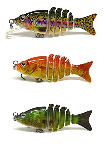 FISHIN ADDICT Mini Fry Multi Jointed Fishing Lure/Swimbait Bait - 50mm / 2g / 6 segment - Set of 3s