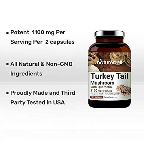 Advanced Turkey Tail Quercetin Supplements, Turkey Tail (Coriolus Versicolor) with Quercetin
