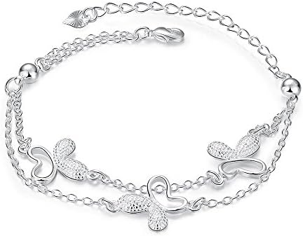 Women Fashion Charms Jewelry Plate With Silver Romantic Cable Chain Bracelets