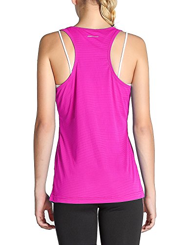 Fastorm Running Tank Tops for Women Active Racerback Dry Fit Tank Top Cyber Pink 2XL