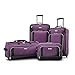 American Tourister Fieldbrook XLT Softside Upright Luggage, Purple/Black, 4-Piece Set (BB/DF/21/25)