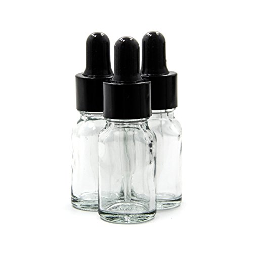 12pcs 15mL (1/2oz) Clear Glass Bottle with Eye Dropper | Compact for Travel & Suitable for E-Juice / Most Liquid Storage