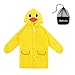 Unisex Kids Waterproof Raincoat Cartoon Hood Rain Poncho Jacket Outfit Yellow
