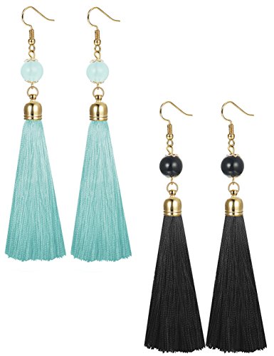 Lolias 2 pairs thread tassel earrings set long dangle e…