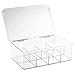 mDesign Plastic Stackable Divided Storage Organizer with Lid for Tea Bags and Coffee Pods in Kitchen Cabinet, Countertop, Ligne Collection, Includes 1 Tea Organizer and 1 Coffee Pod Organizer, Clear