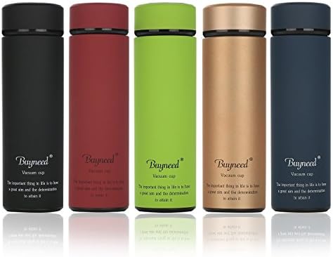 Double Wall Vacuum Insulated Travel Mug 16 oz-Stainless Steel Loose Leaf Tea Infuser with Strainer - Coffee Tumbler- Fruit and Juice Infused,Leak-Proof Cup Lid, Portable Thermal Water Bottle (Black)