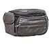Genuine Leather Fanny Pack Waist Bag Body Pouch Pockets Organizer Phone Holder (Black)