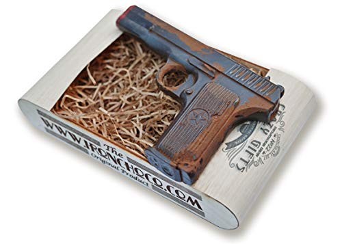 IronChoco Chocolate Pistol Real Size Solid in Handmade Gift Box – Gift for Men, Halloween gift idea