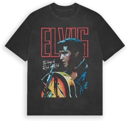 Amazon.com: Elvis Presley Vintage T-Shirt - Classic Fit, Crew Neck