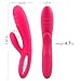 SVAKOM Adonis 100% Waterproof Ribbed Warming Rabbit Vibrators Vibrator with Heating Mode for Women/Couples (Plum Red)