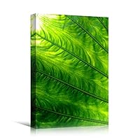 Canvas Wall Art Leaves Arrangement Abstract Colorful Contemporary Hallway Mixed Media Multicolor Patterns - 12x18 inches