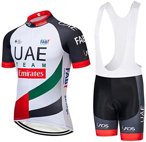 FMHAO Men's Cycling Jersey Set Breathable Short Sleeve Bike Jersey with 3D Gel Pad Bib Shorts Mountain Road Bike Team Clothing