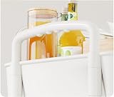 Multibao 3 Tier Storage Trolley Cart on Wheels White 39W x 73H cm view 4
