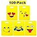 LOUHUA Pack of 100 Emoji Party Favor Gift Candy Bags Bulk for Boys Girls Kids Party Supplies Favors (20 pcs per style)