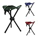 LBgrandspec Lightweight outdoor folding chair portable outdoor camping garden travel canvas tripod stool portable three-foot stool outdoor fishing stool mini beach triangle stool – Random Colorthumb 1