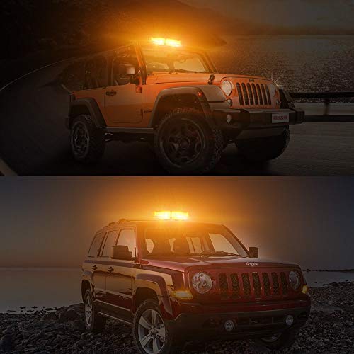 AMBOTHER Amber Emergency Strobe Lights Bar 17 Modes