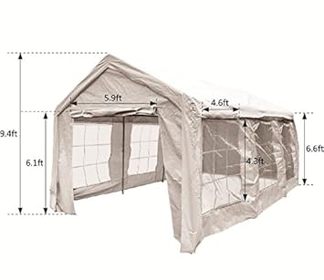 Snail 10 X 20 Ft Domain Carport Canopy Storage Shelter Enclosed