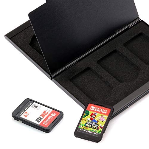 Premium Game Card Case for Nintendo Switch, Aluminum Game Cartridge Holder for Nintendo Switch (Hold 6 Game Cards) - Black - Thumbnail 2