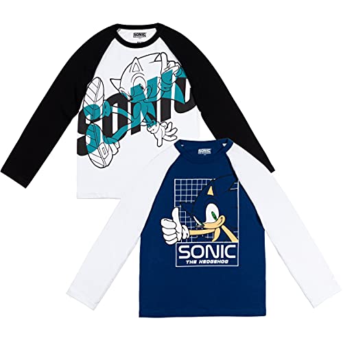 SEGA Sonic The Hedgehog Boys 2 Pack Raglan Long Sleeve Graphic T-Shirt