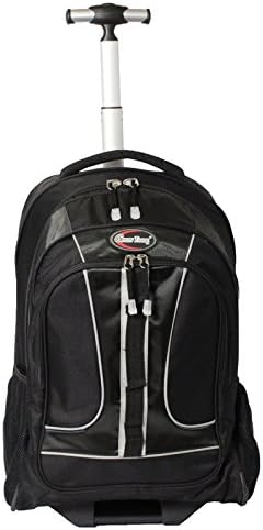 Green Travel TBP02 Wheeled Rolling 15.6" Laptop Backpack, Black