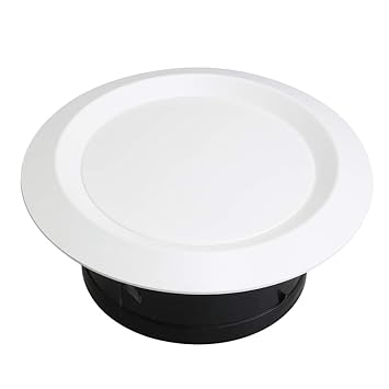 Mxfans 215x87mm White Round Plastic Ceiling Air Soffit Vent