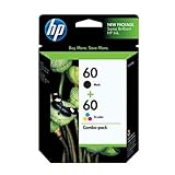 HP 60 Ink Cartridges Black and Color Combo Pack Original N9H63FN in Retail Packing