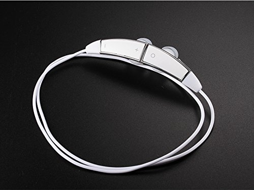 SCS ETC Magnetic Wireless Earphones Slim and Splashproof Bluetooth 4.1 Headphone for Running Jogging Biking (White)