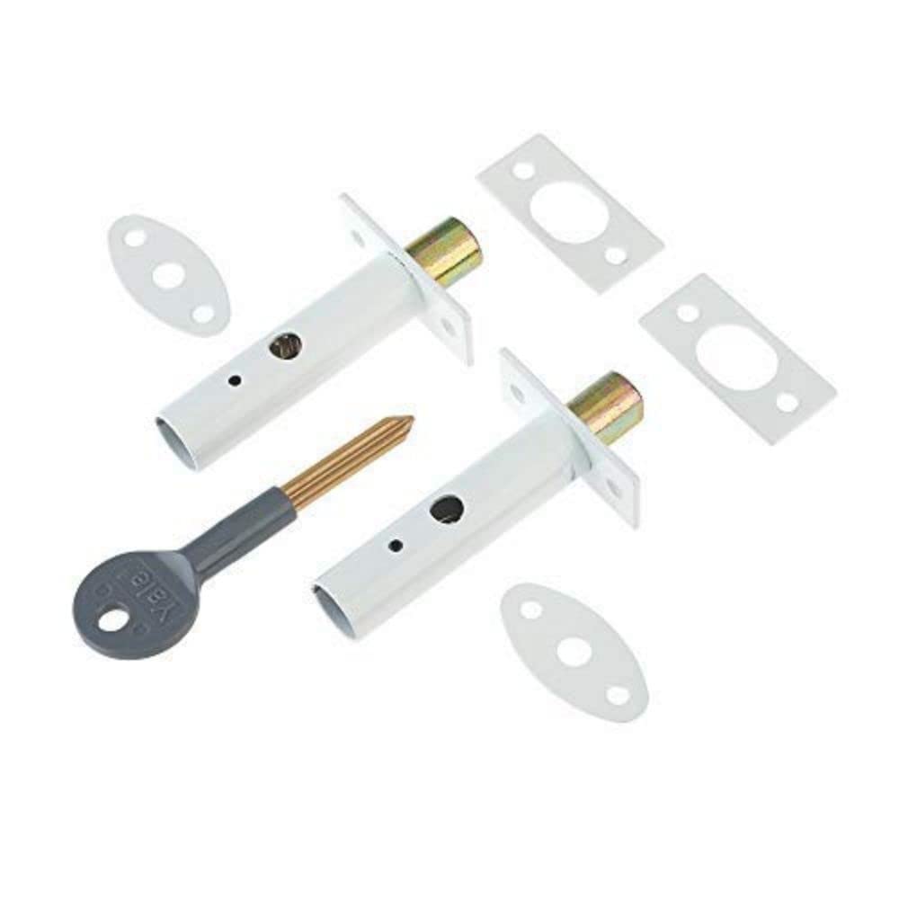 Yale P-2PM444-WE-2 Door Security Bolt, White Finish, Pack of 2, Standard Security, Visi Packed, Suitable for hinged and Wooden Doors