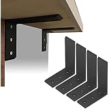3 Heavy Duty Black Steel 6x8 Countertop Support Brackets - Corbel L Shelf Lot
