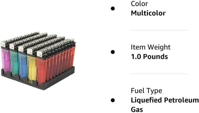 Lot Classic Disposable Lighter Soft Flame Kitchen Lighter - Newly Improve Quality Upgraded, Perfect Strike Every Time - Lighters in Assorted Colors, Pocket Style - Pack of 50