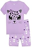 Girls Pajamas Children Kids Cat Sleepwear 100% Cotton Short Set