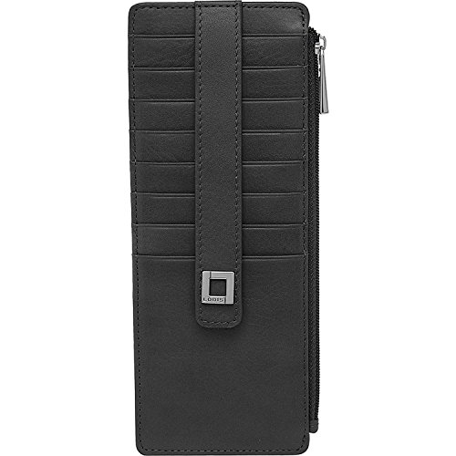 Lodis Womens Leather RFID Protected Slim Credit Card Stacker ID Wallet Black