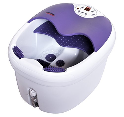 All in one foot spa bath massager w/motorized rolling massage, heat, wave, O2 bubbles, water fall, digital temperature control LED display FBD1023
