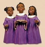 African American Children's Choir Figurine in Purple