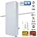 Outdoor HDTV Antenna-ANTOP 400-BV Flat Panel Amplified Antenna with Noise-Free 4G Filter for VHF Enhanced, 70 Miles Multi-Directional Reception Range, 39ft Detachable Coaxial Cable, Waterproof
