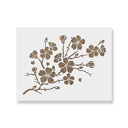 Cherry Blossom Stencil Template - Reusable Stencil Made in USA