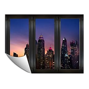 Wall Paper Small Wall Mural City at Night Wall Art Removable Wall Decoration for Bedroom Living Room - 24x32 inches