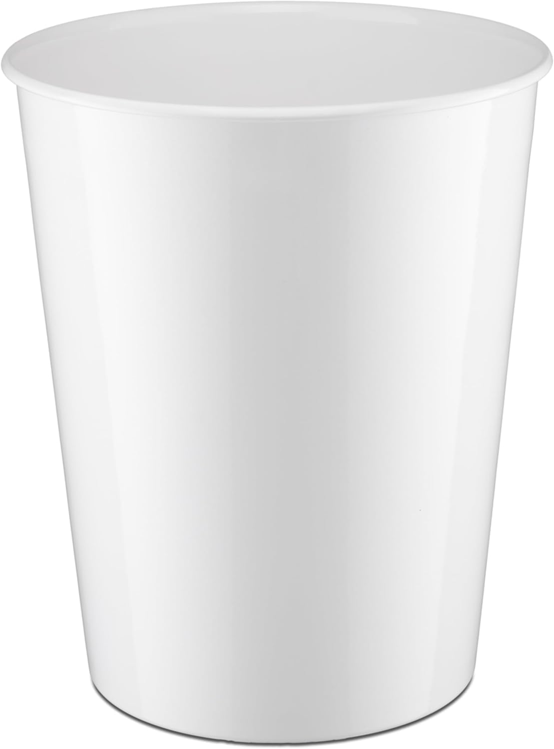 Photo 1 of Monarch Abode White Handcrafted Metal Wastebasket for Home Office Bedroom, Decorative Waste Basket, Modern Bathroom Garbage Can, Durable & Decorative Trash Bin, White Bathroom Trash Can