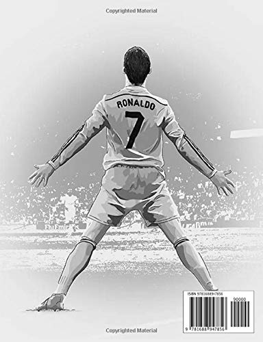 Composition Notebook Cute Drawing Photo Art Cristiano Ronaldo Cr7 Soft Glossy Wide Ruled Journal With Ruled Lined Paper For Taking Notes Writing Students School Kids Football Soccer Lover Konig Daniela
