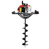 XtremepowerUS 63CC V-Type 2 Stroke Gasoline Post Hole Digger 1-Person Dig Auger with 8" inch Auger Bit (Digger + 6" Bit)