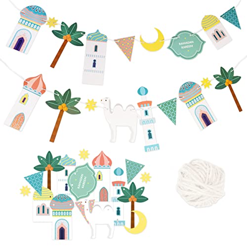 Papierdrachen 10M Girlande Als Dekoration Für Ramadan - Pastell - Deko Zum Basteln Für Jungen, Mädchen &Amp; Erwachsene - Wunderschöne Dekorative Gestaltung Zu Ramadan - Set 3
