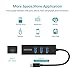 USB C HUB, UCOUSO 4 in 1 USB C to 3 USB 3.0 HUB, USB Type C HUB with 60W PD Power Delivery Charging Port, Portable Multiport USB C to Power Delivery Charging Port Adapter for MacBook Pro and More